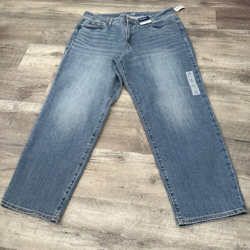 Old Navy Jeans Womens Sz 18 Blue OG LOOSE Secret Smooth Pockets High Rise NEW